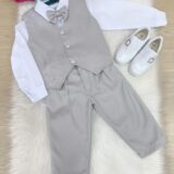 Conjunto Social Infantil Miss Cherry Leonardo Colete Cinza