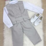 Conjunto Social Infantil Miss Cherry Leonardo Colete Cinza