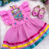 Romper Vestido Infantil Belli Temático Bobbie Goods Pink