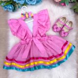 Romper Vestido Infantil Belli Temático Bobbie Goods Pink