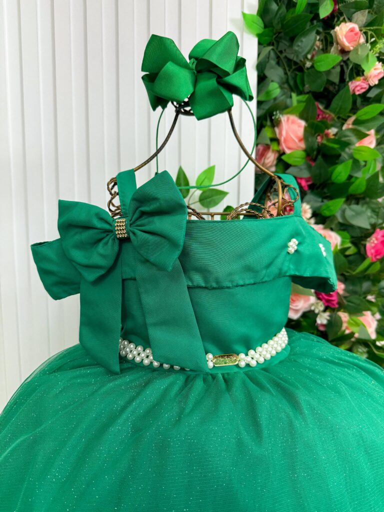 Vestido Infantil Longo Banana Club Doce Elegância Verde