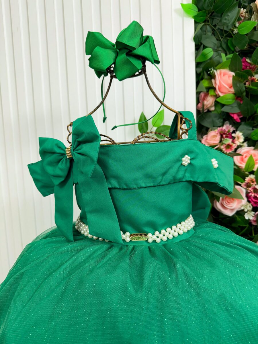 Vestido Infantil Longo Banana Club Doce Elegância Verde