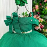 Vestido Infantil Longo Banana Club Doce Elegância Verde