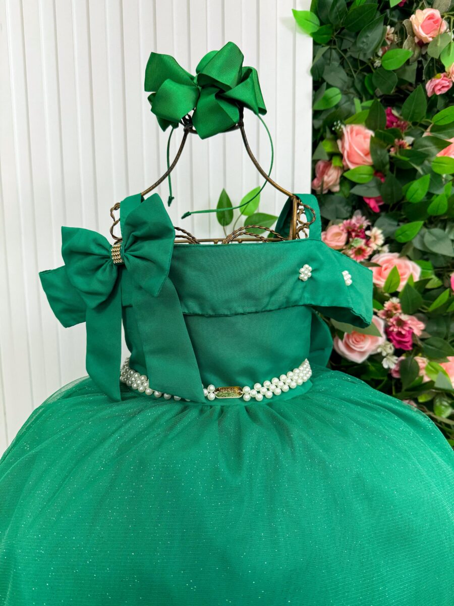 Vestido Infantil Longo Banana Club Doce Elegância Verde