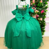 Vestido Infantil Longo Banana Club Doce Elegância Verde