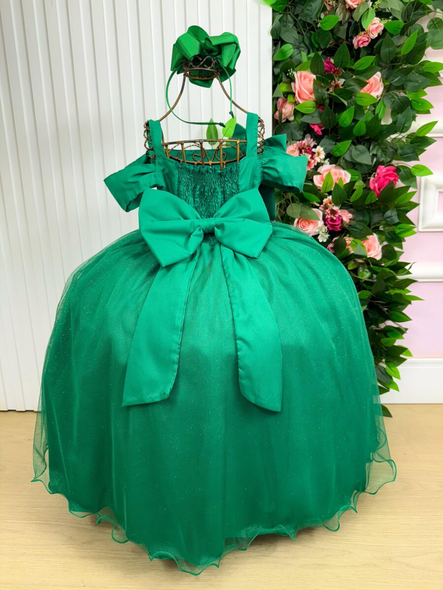Vestido Infantil Longo Banana Club Doce Elegância Verde