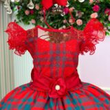 Vestido Infantil Marie Alegria do Noel Vermelho Natal