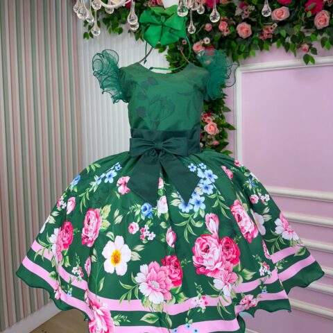 Vestido Marie Flor de Natal Verde