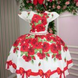 Vestido Infantil Natal Rubi Marie Vermelho