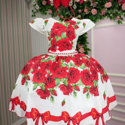 Vestido Infantil Natal Rubi Marie Vermelho