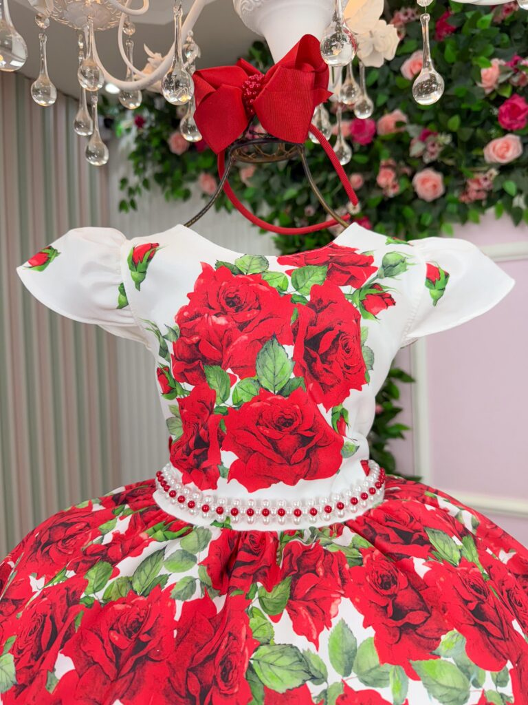 Vestido Infantil Natal Rubi Marie Vermelho