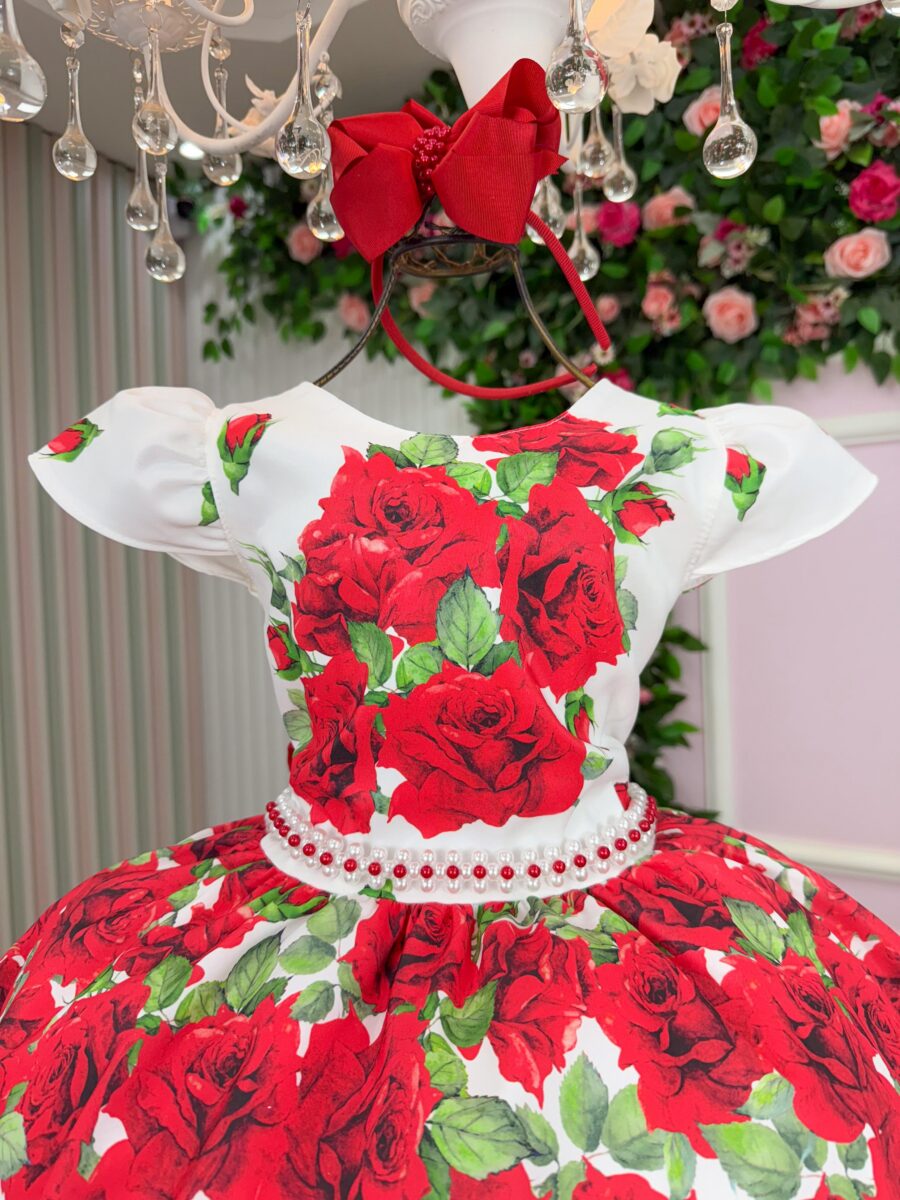 Vestido Infantil Natal Rubi Marie Vermelho