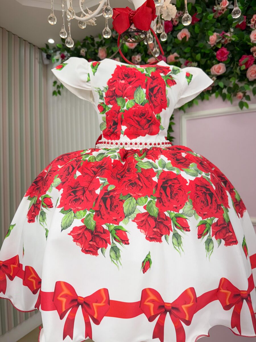 Vestido Infantil Natal Rubi Marie Vermelho