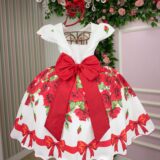 Vestido Infantil Natal Rubi Marie Vermelho