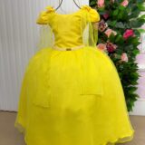 Vestido Infantil Longo Banana Club Diamante Amarelo