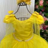 Vestido Infantil Longo Banana Club Diamante Amarelo