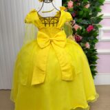 Vestido Infantil Longo Banana Club Diamante Amarelo