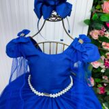 Vestido Infantil Longo Banana Club Diamante Azul Royal