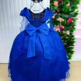 Vestido Infantil Longo Banana Club Diamante Azul Royal