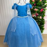 Vestido Infantil Longo Banana Club Diamante Azul Serenity