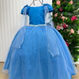 Vestido Infantil Longo Banana Club Diamante Azul Serenity