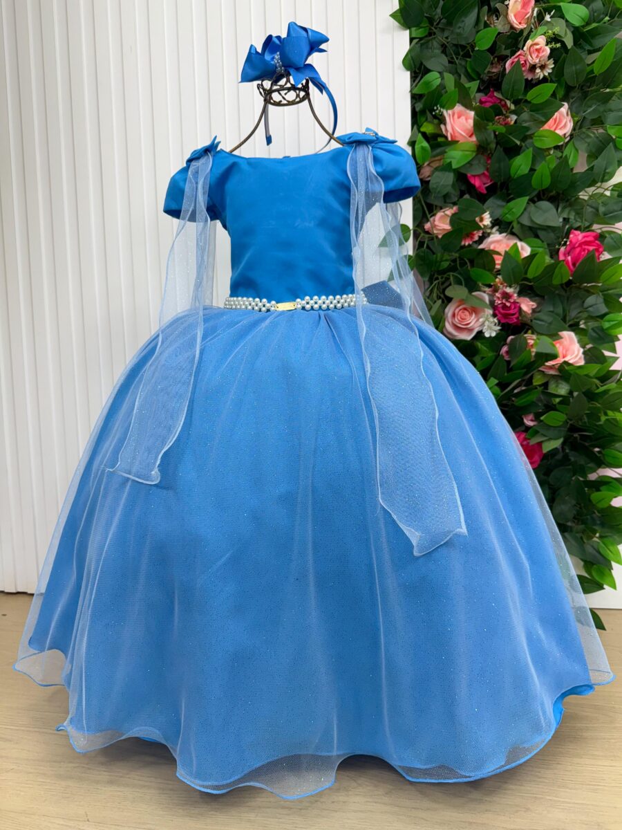 Vestido Infantil Longo Banana Club Diamante Azul Serenity