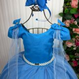 Vestido Infantil Longo Banana Club Diamante Azul Serenity