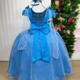 Vestido Infantil Longo Banana Club Diamante Azul Serenity