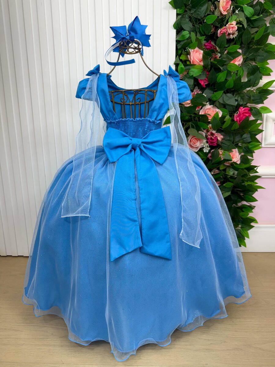 Vestido Infantil Longo Banana Club Diamante Azul Serenity