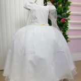 Vestido Infantil Longo Banana Club Diamante Branco