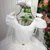 Vestido Infantil Longo Banana Club Diamante Branco