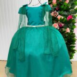 Vestido Infantil Longo Banana Club Diamante Verde Jade