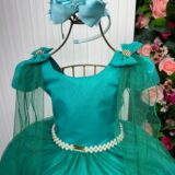Vestido Infantil Longo Banana Club Diamante Verde Jade