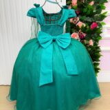 Vestido Infantil Longo Banana Club Diamante Verde Jade