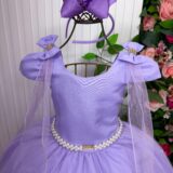 Vestido Infantil Longo Banana Club Diamante Lilás