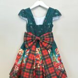 Vestido Infantil de Natal Ursinhos Verde Bandeira