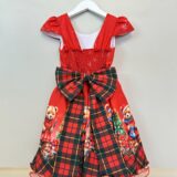 Vestido Infantil Vermelho Ursinhos Festa de Natal