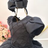 Vestido Infantil de Festa Preto Busto Nervura Daminha