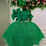 Vestido Infantil Natal Banana Club Jessica Verde Tule