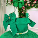 Vestido Infantil Natal Banana Club Jessica Verde Tule