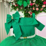 Vestido Infantil Natal Banana Club Jessica Verde Tule