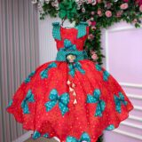 Vestido Infantil Marie Alegria de Natal Vermelho
