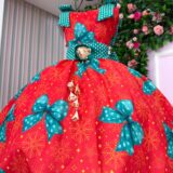Vestido Infantil Marie Alegria de Natal Vermelho