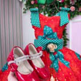 Vestido Infantil Marie Alegria de Natal Vermelho