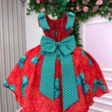 Vestido Infantil Marie Alegria de Natal Vermelho