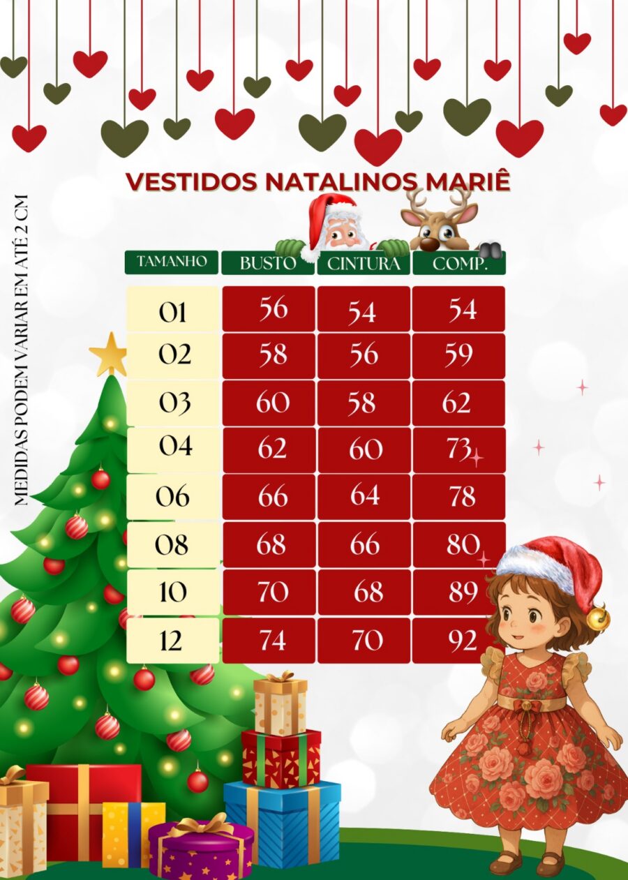 Vestido Infantil Marie Alegria de Natal Vermelho