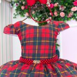 Vestido Infantil Natal Banana Club Ursinho Natalino Vermelho