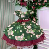 Vestido Infantil Banana Club Encanto de Natal Verde