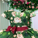 Vestido Infantil Banana Club Encanto de Natal Verde