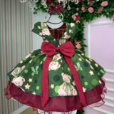Vestido Infantil Banana Club Encanto de Natal Verde